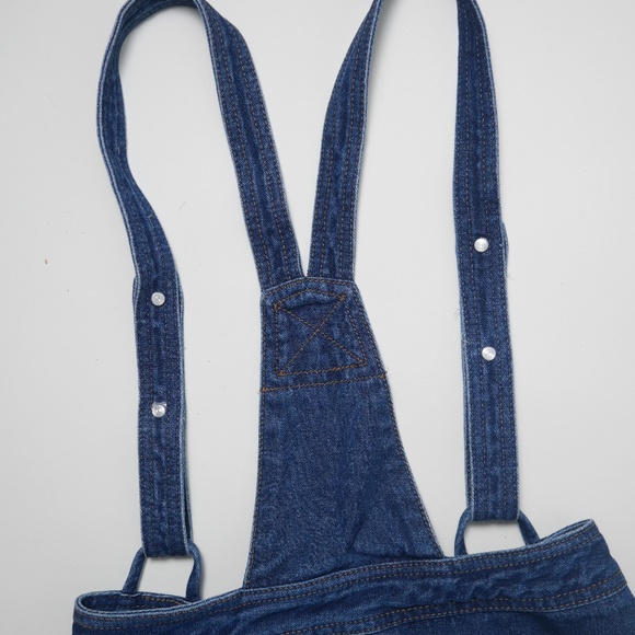 Jean Front Buttoned Suspender Skirt - Picture 3 of 6